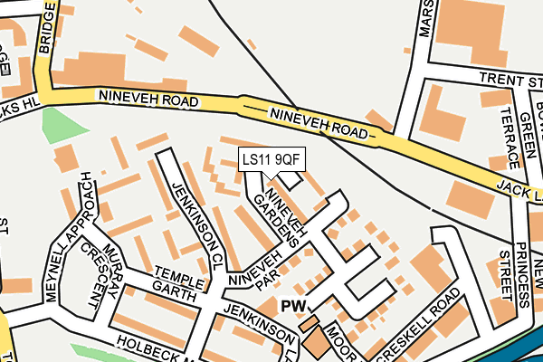 LS11 9QF map - OS OpenMap – Local (Ordnance Survey)