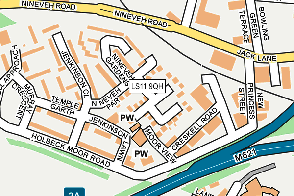 LS11 9QH map - OS OpenMap – Local (Ordnance Survey)