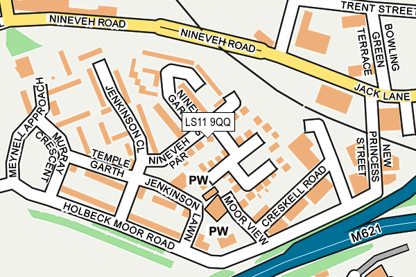 LS11 9QQ map - OS OpenMap – Local (Ordnance Survey)