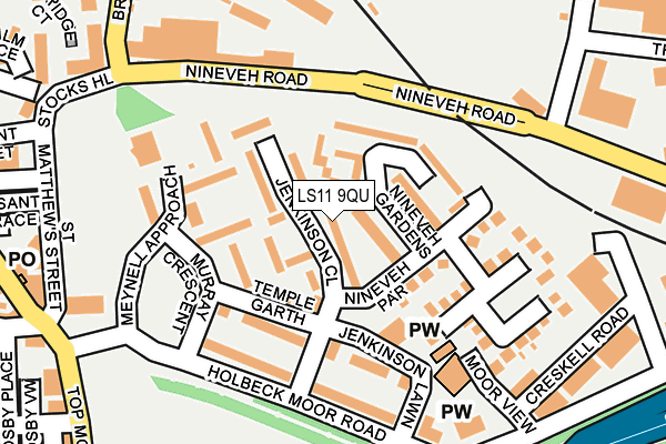 LS11 9QU map - OS OpenMap – Local (Ordnance Survey)