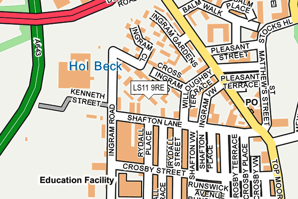 LS11 9RE map - OS OpenMap – Local (Ordnance Survey)