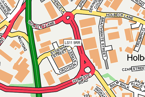 LS11 9RR map - OS OpenMap – Local (Ordnance Survey)