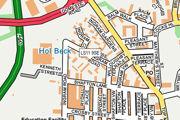 LS11 9SE map - OS OpenMap – Local (Ordnance Survey)