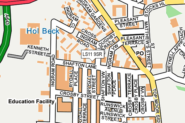 LS11 9SR map - OS OpenMap – Local (Ordnance Survey)