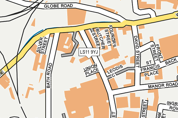 LS11 9YJ map - OS OpenMap – Local (Ordnance Survey)