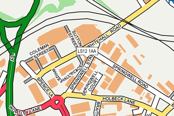 LS12 1AA map - OS OpenMap – Local (Ordnance Survey)