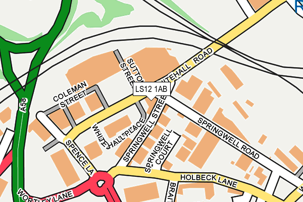 LS12 1AB map - OS OpenMap – Local (Ordnance Survey)