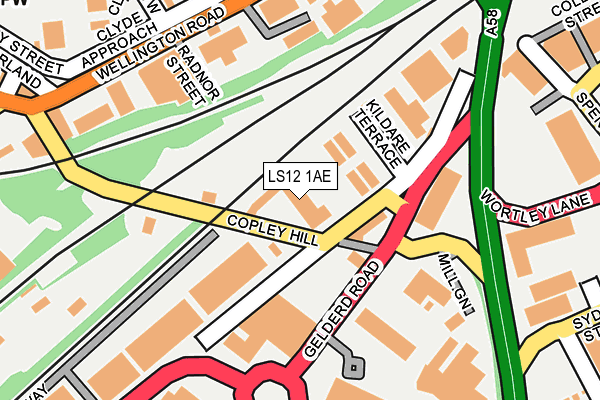 LS12 1AE map - OS OpenMap – Local (Ordnance Survey)