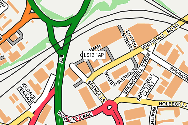 LS12 1AP map - OS OpenMap – Local (Ordnance Survey)