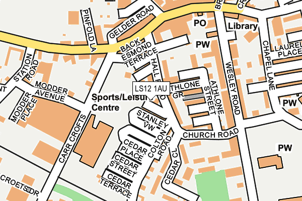 LS12 1AU map - OS OpenMap – Local (Ordnance Survey)