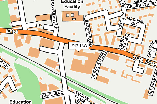 LS12 1BW map - OS OpenMap – Local (Ordnance Survey)