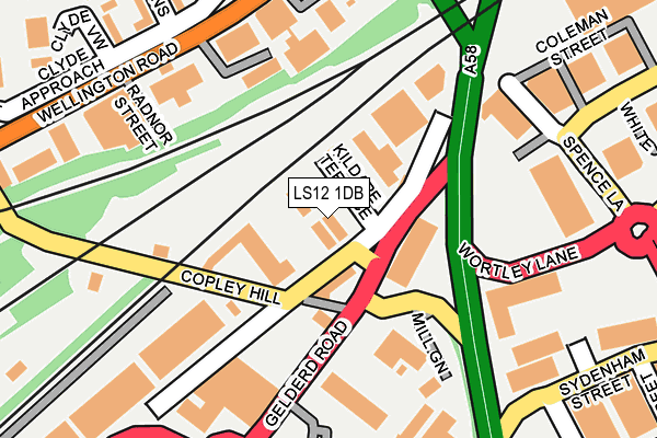 LS12 1DB map - OS OpenMap – Local (Ordnance Survey)