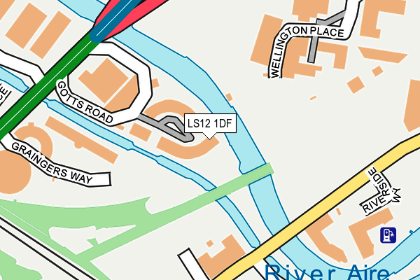 LS12 1DF map - OS OpenMap – Local (Ordnance Survey)