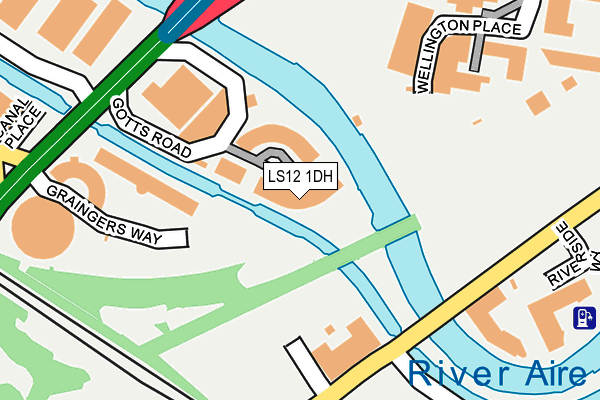LS12 1DH map - OS OpenMap – Local (Ordnance Survey)