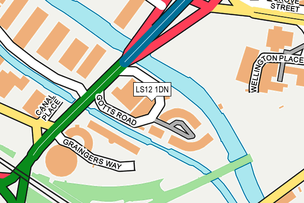 LS12 1DN map - OS OpenMap – Local (Ordnance Survey)