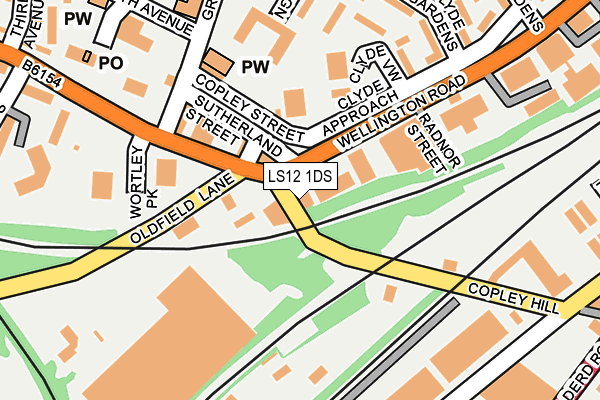 LS12 1DS map - OS OpenMap – Local (Ordnance Survey)