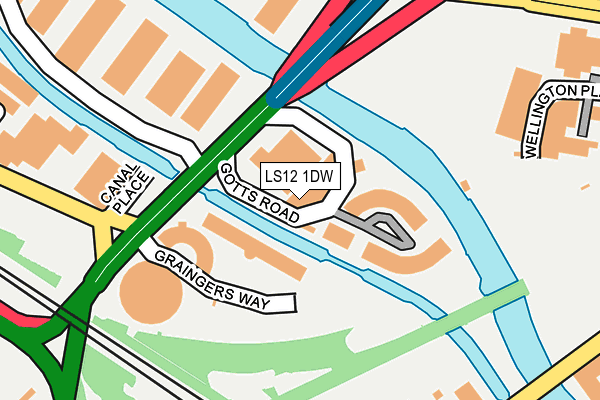 LS12 1DW map - OS OpenMap – Local (Ordnance Survey)
