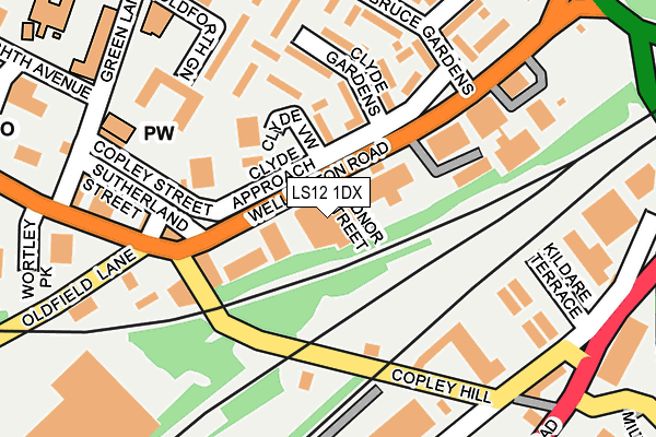 LS12 1DX map - OS OpenMap – Local (Ordnance Survey)