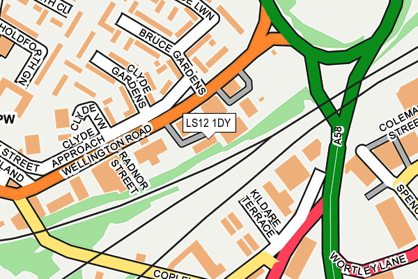 LS12 1DY map - OS OpenMap – Local (Ordnance Survey)