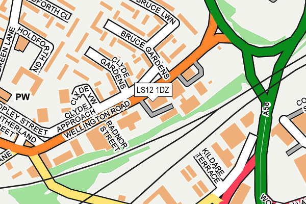 LS12 1DZ map - OS OpenMap – Local (Ordnance Survey)