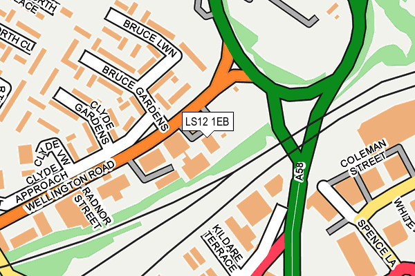 LS12 1EB map - OS OpenMap – Local (Ordnance Survey)