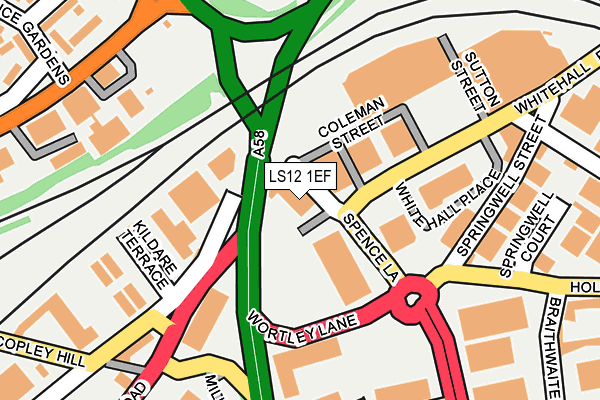 LS12 1EF map - OS OpenMap – Local (Ordnance Survey)