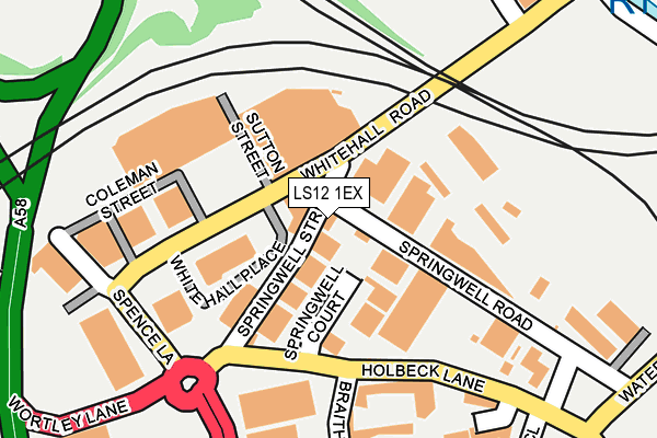 LS12 1EX map - OS OpenMap – Local (Ordnance Survey)