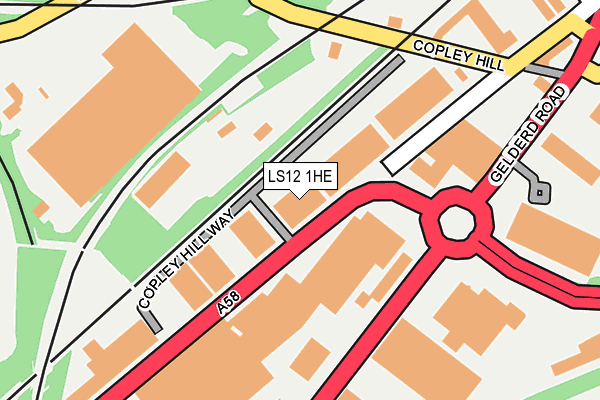 LS12 1HE map - OS OpenMap – Local (Ordnance Survey)