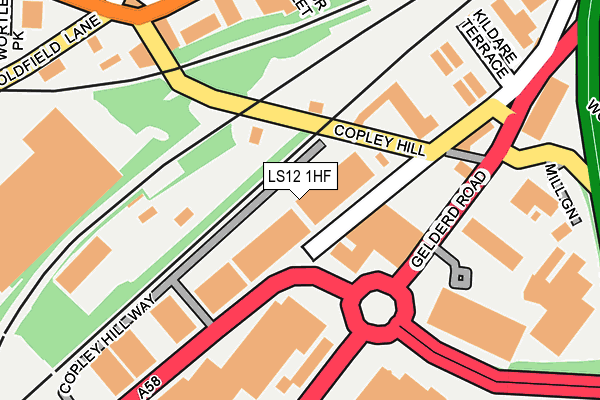 LS12 1HF map - OS OpenMap – Local (Ordnance Survey)