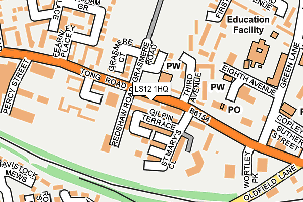 LS12 1HQ map - OS OpenMap – Local (Ordnance Survey)