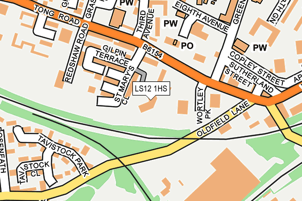 LS12 1HS map - OS OpenMap – Local (Ordnance Survey)