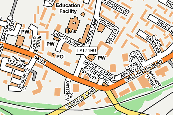 LS12 1HU map - OS OpenMap – Local (Ordnance Survey)