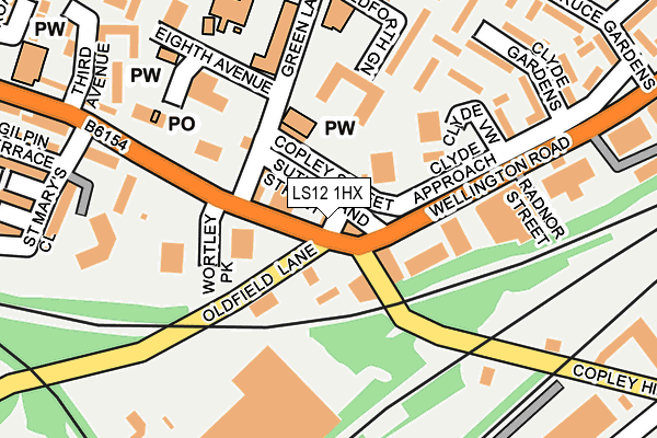 LS12 1HX map - OS OpenMap – Local (Ordnance Survey)