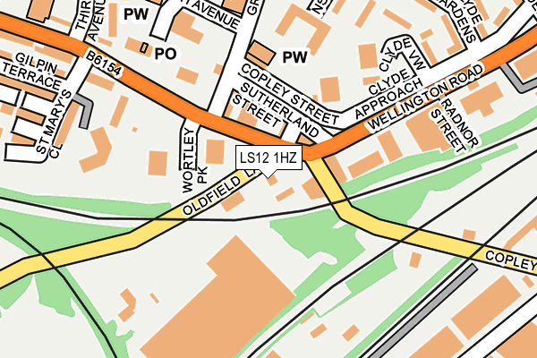 LS12 1HZ map - OS OpenMap – Local (Ordnance Survey)