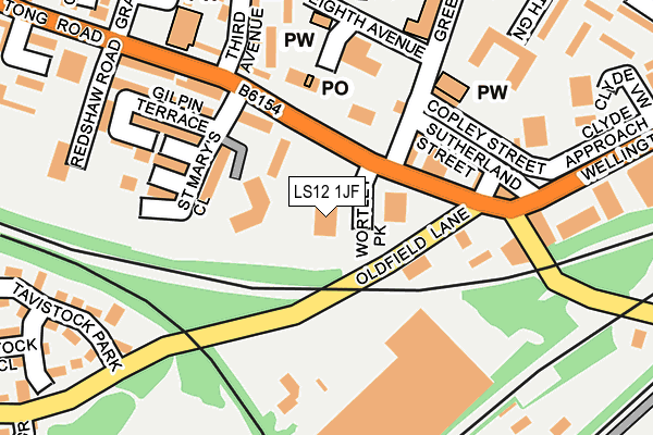 LS12 1JF map - OS OpenMap – Local (Ordnance Survey)