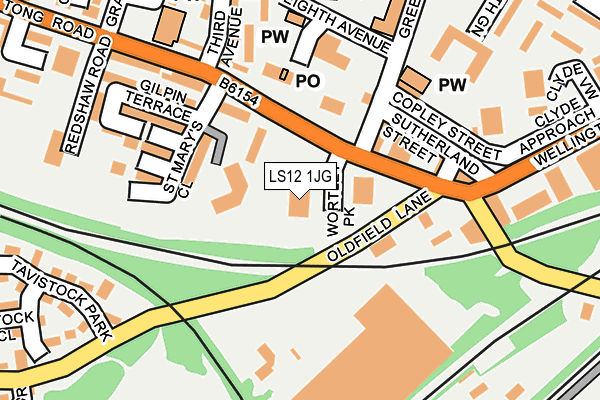 LS12 1JG map - OS OpenMap – Local (Ordnance Survey)