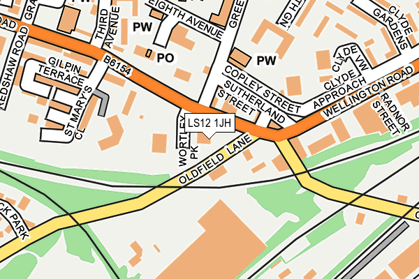 LS12 1JH map - OS OpenMap – Local (Ordnance Survey)