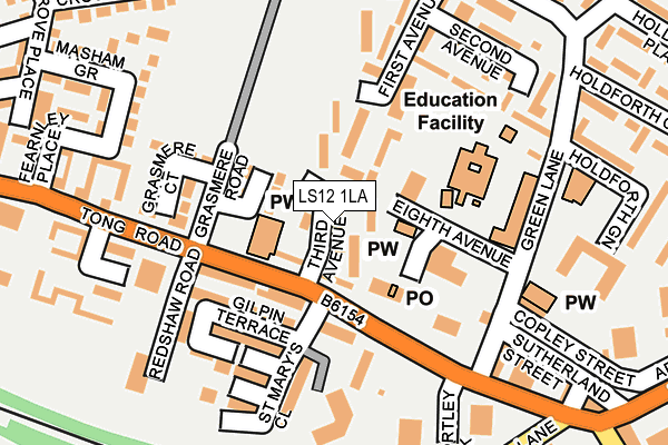 LS12 1LA map - OS OpenMap – Local (Ordnance Survey)