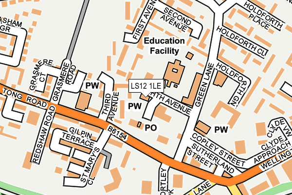 LS12 1LE map - OS OpenMap – Local (Ordnance Survey)