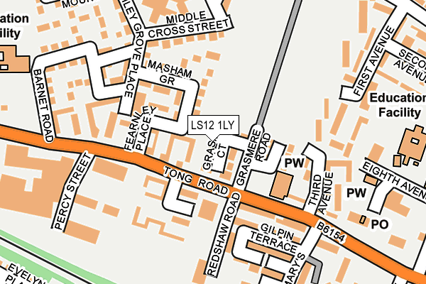 LS12 1LY map - OS OpenMap – Local (Ordnance Survey)