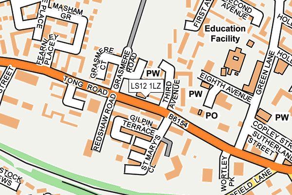 LS12 1LZ map - OS OpenMap – Local (Ordnance Survey)