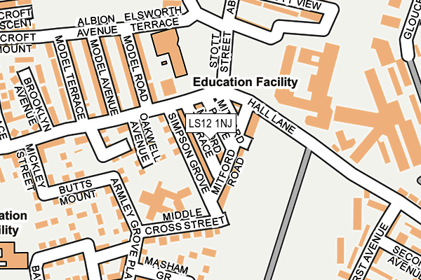 LS12 1NJ map - OS OpenMap – Local (Ordnance Survey)