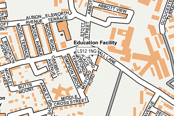 LS12 1NQ map - OS OpenMap – Local (Ordnance Survey)