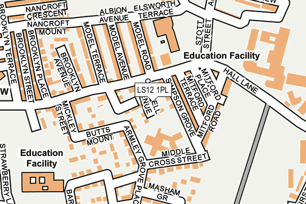 LS12 1PL map - OS OpenMap – Local (Ordnance Survey)