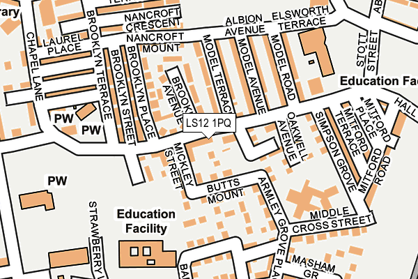 LS12 1PQ map - OS OpenMap – Local (Ordnance Survey)