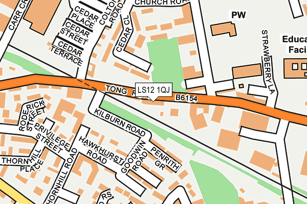 LS12 1QJ map - OS OpenMap – Local (Ordnance Survey)