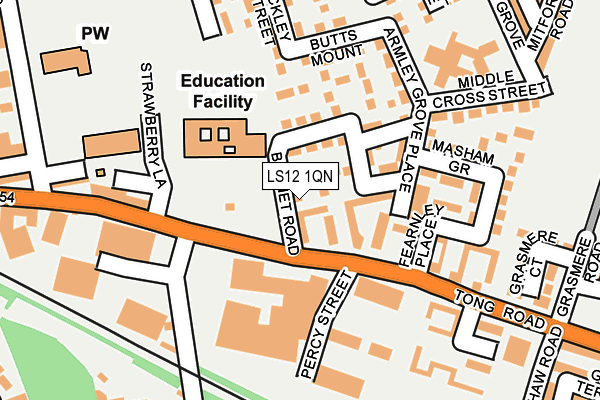 LS12 1QN map - OS OpenMap – Local (Ordnance Survey)