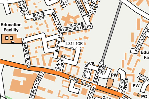 LS12 1QR map - OS OpenMap – Local (Ordnance Survey)