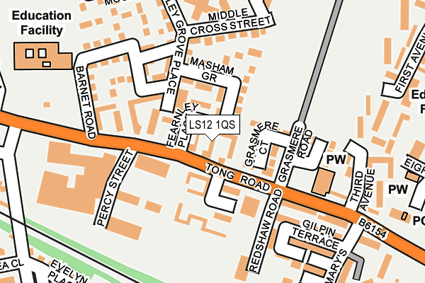 LS12 1QS map - OS OpenMap – Local (Ordnance Survey)