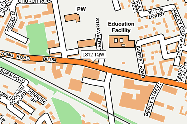 LS12 1QW map - OS OpenMap – Local (Ordnance Survey)